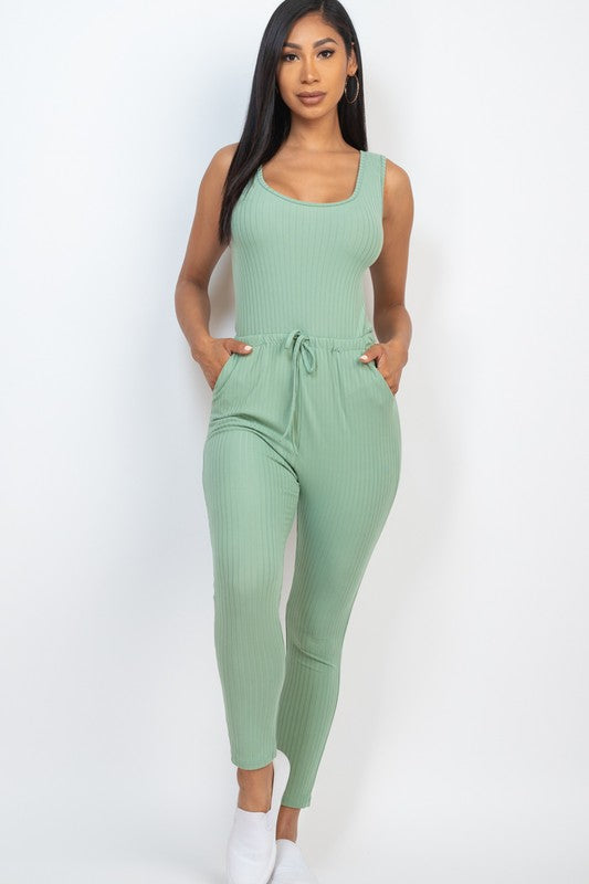 Ribbed Sleeveless Jumpsuit - Anew Couture