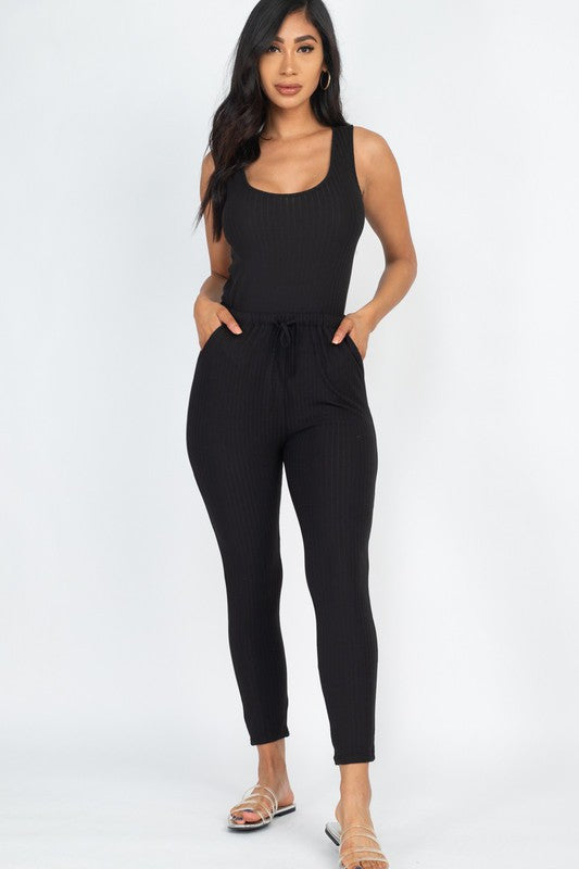 Ribbed Sleeveless Jumpsuit - Anew Couture