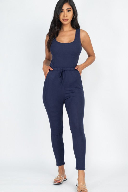 Ribbed Sleeveless Jumpsuit - Anew Couture
