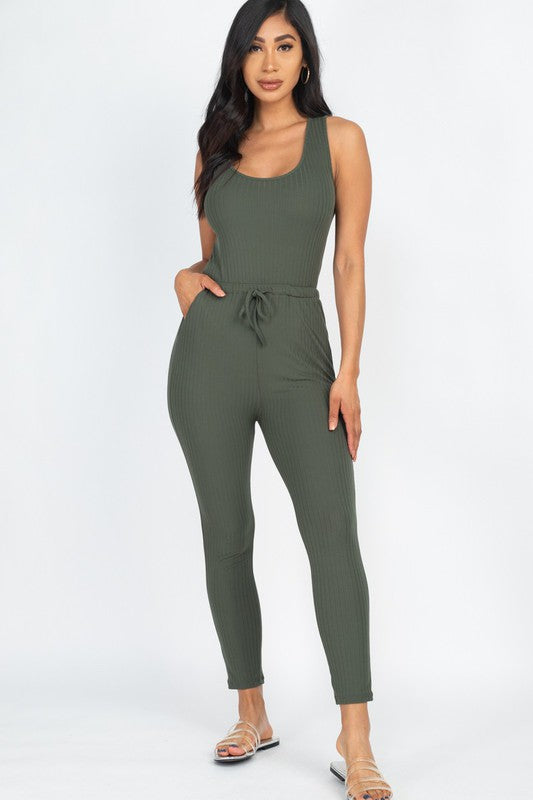Ribbed Sleeveless Jumpsuit - Anew Couture