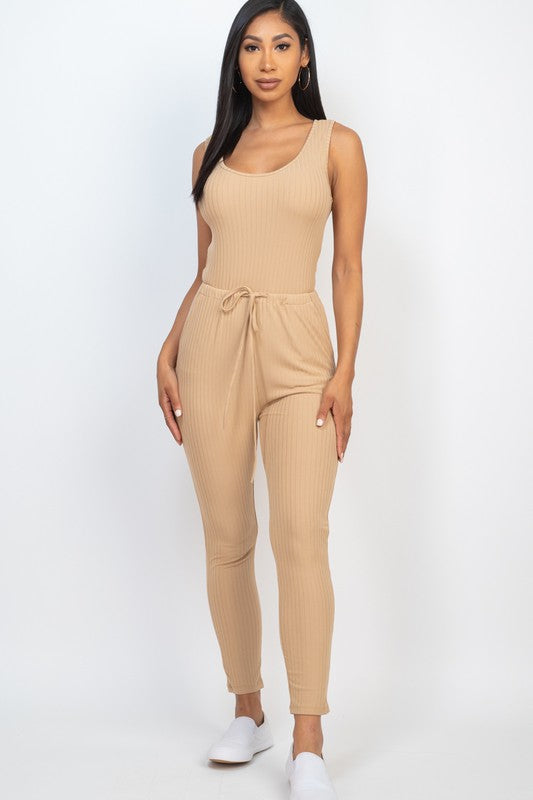 Ribbed Sleeveless Jumpsuit - Anew Couture