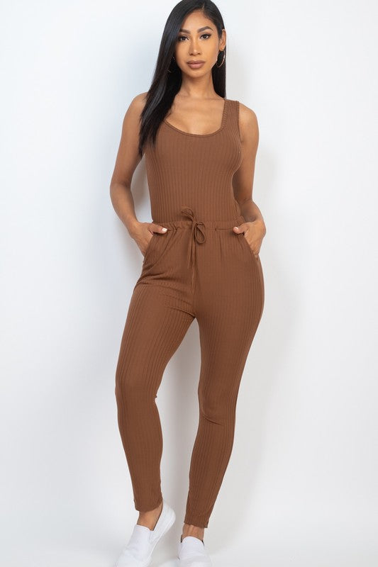 Ribbed Sleeveless Jumpsuit - Anew Couture
