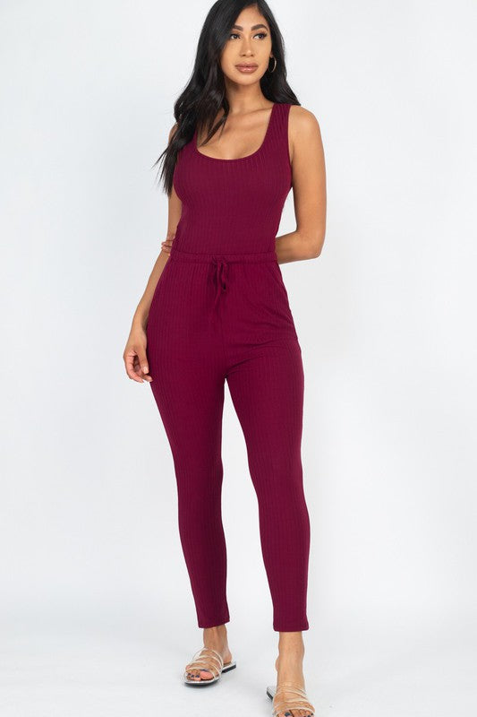 Ribbed Sleeveless Jumpsuit - Anew Couture