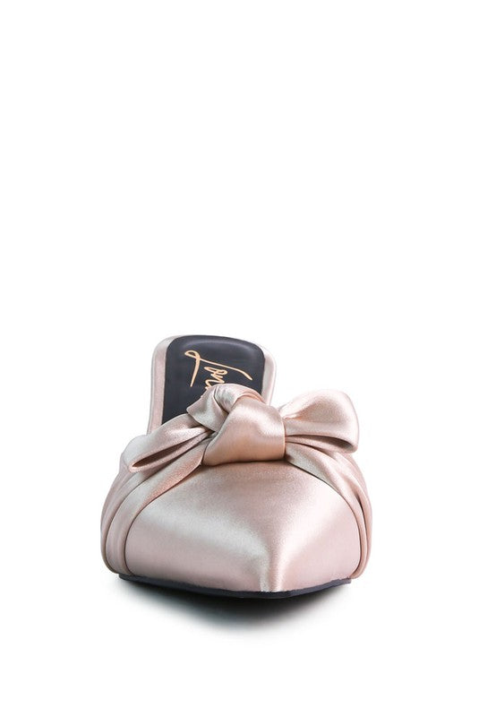 Queenie Satin Stiletto Mule Sandals - Anew Couture