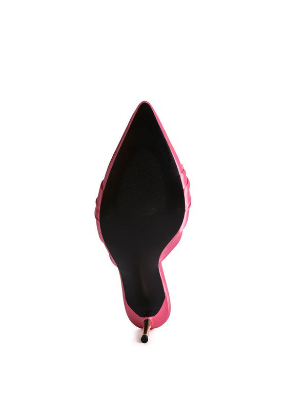 Queenie Satin Stiletto Mule Sandals - Anew Couture