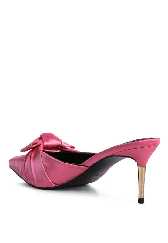 Queenie Satin Stiletto Mule Sandals - Anew Couture