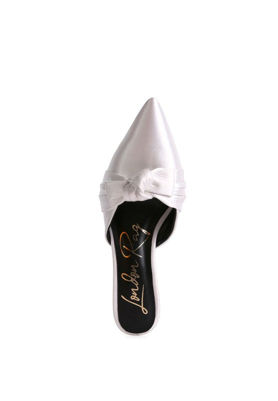 Queenie Satin Stiletto Mule Sandals - Anew Couture