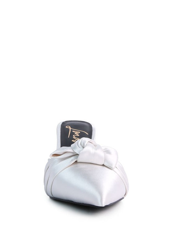 Queenie Satin Stiletto Mule Sandals - Anew Couture