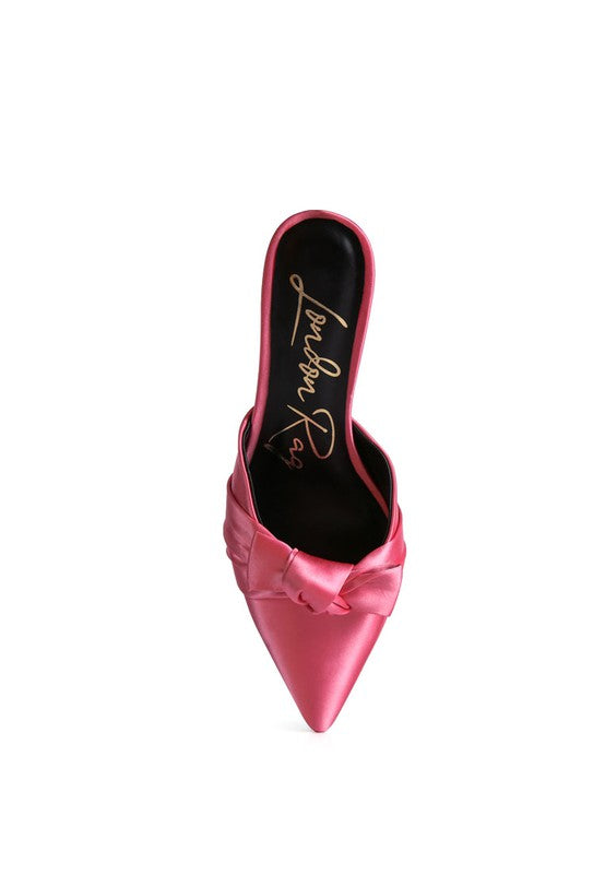 Queenie Satin Stiletto Mule Sandals - Anew Couture