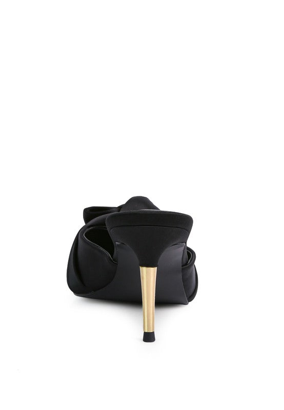 Queenie Satin Stiletto Mule Sandals - Anew Couture