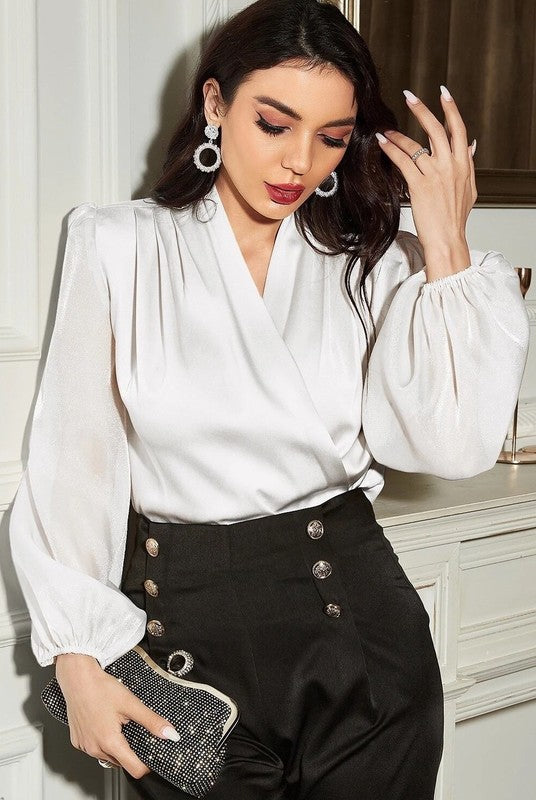 Silk Long Sleeve Blouse - Anew Couture