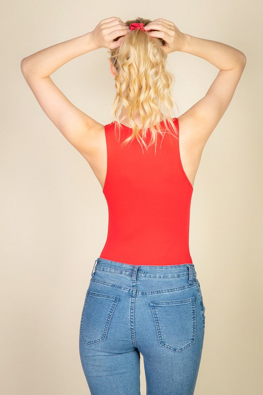 Casual Solid Tank Bodysuit - Anew Couture