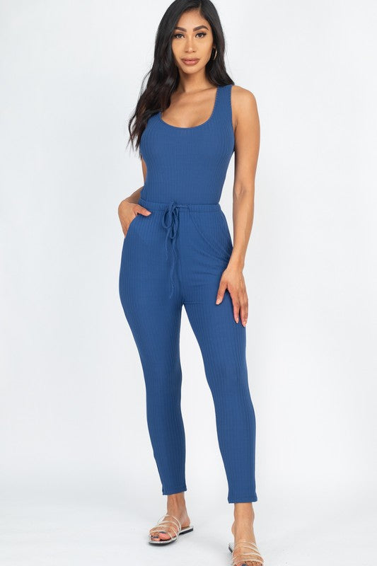 Ribbed Sleeveless Jumpsuit - Anew Couture