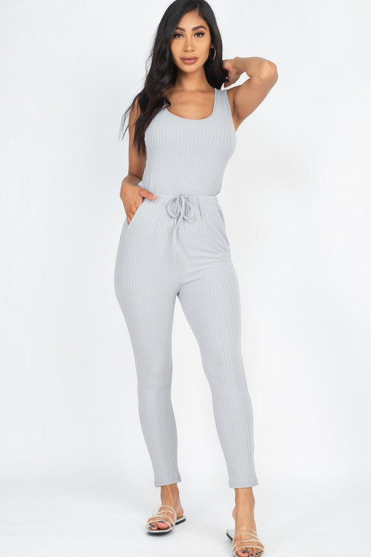 Ribbed Sleeveless Jumpsuit - Anew Couture