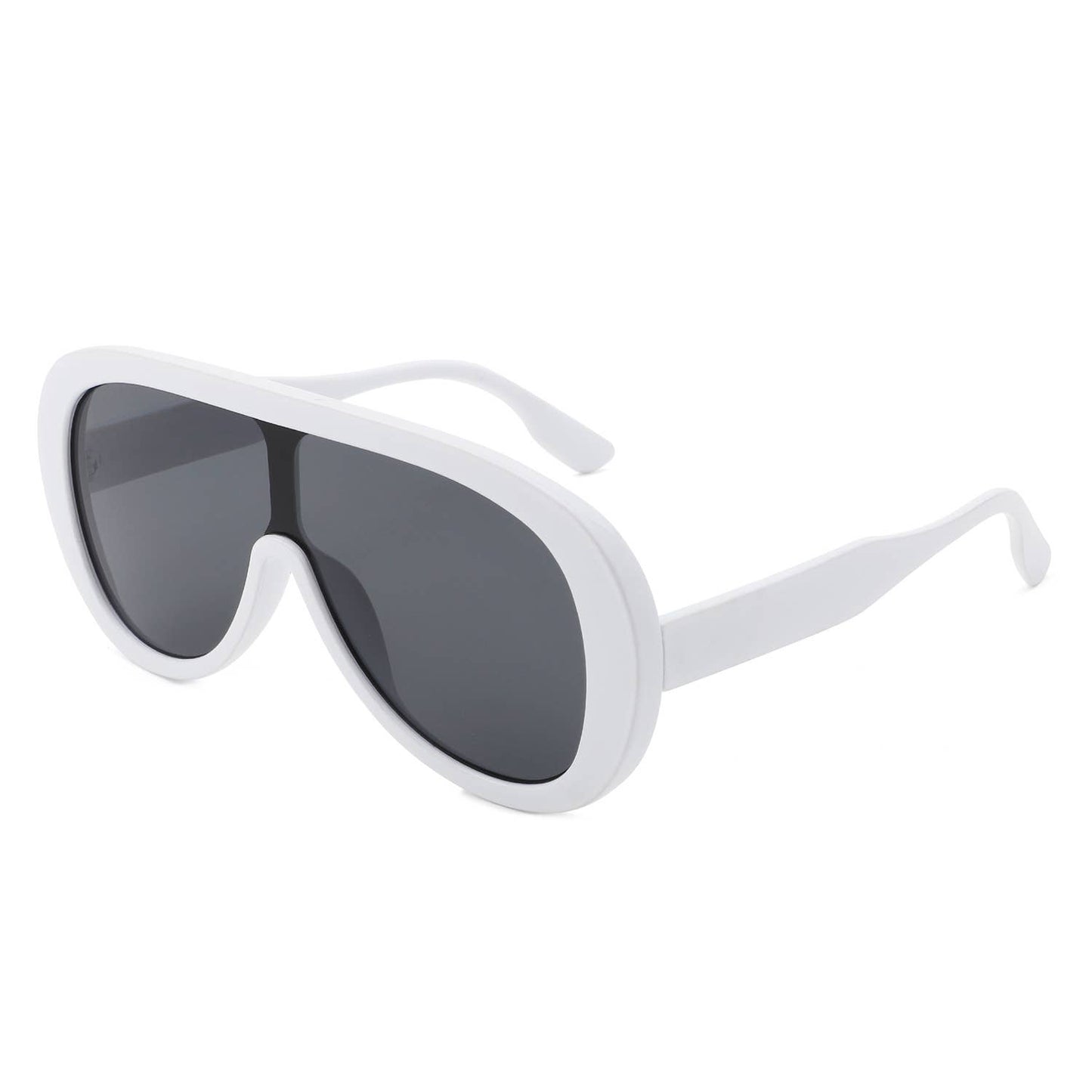 White sunglasses with dark lenses on a white background
