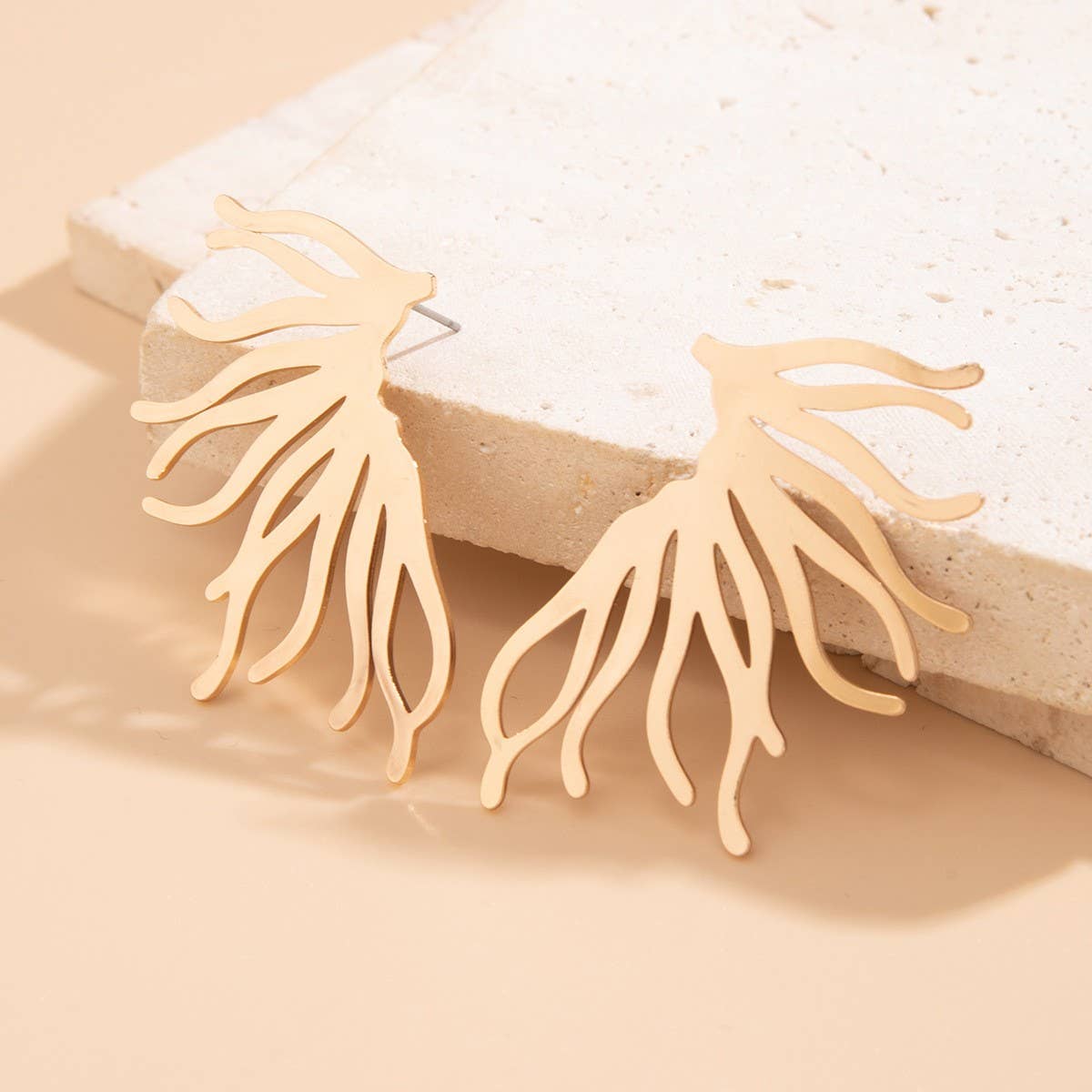 PUNK STYLE MINIMALIST FAN-SHAPED BURR EARRINGS_CWAJE1154: TYPE1 / (OS) 3 - Anew Couture