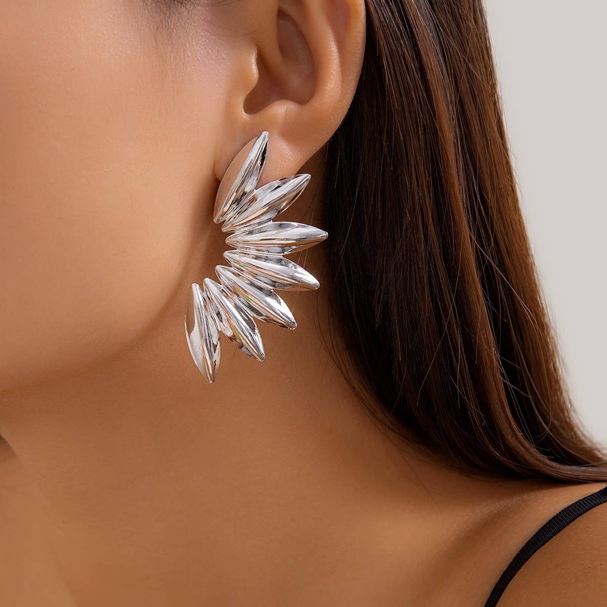 PUNK STYLE MINIMALIST FAN-SHAPED BURR EARRINGS_CWAJE1154: TYPE4 / (OS) 3 - Anew Couture