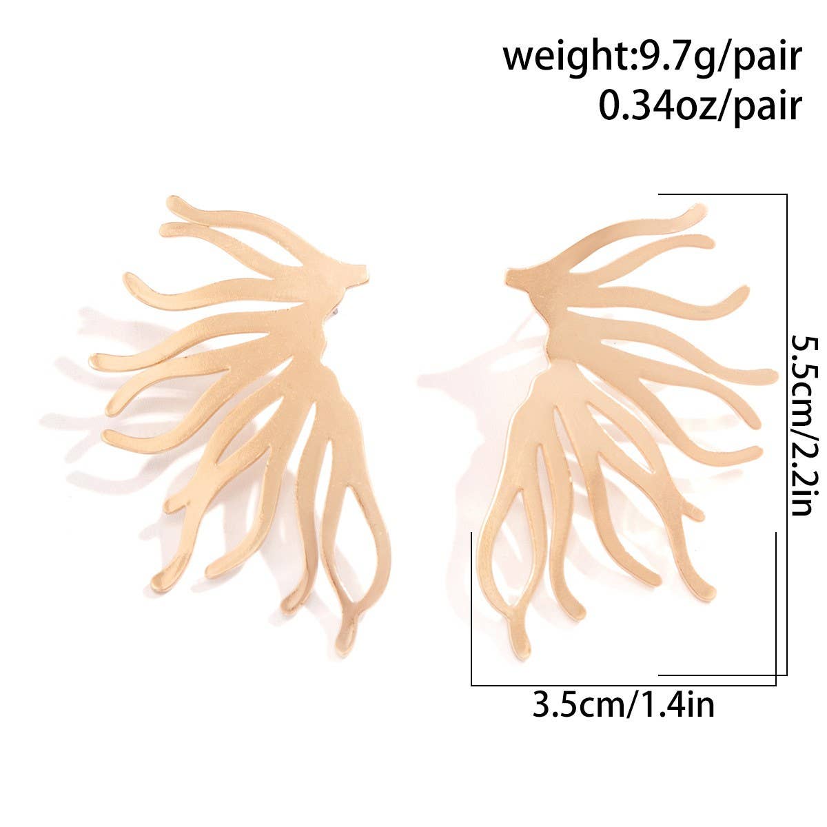 PUNK STYLE MINIMALIST FAN-SHAPED BURR EARRINGS_CWAJE1154: TYPE1 / (OS) 3 - Anew Couture