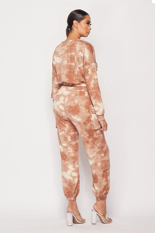 Caramel Acid Wash Jogger Set - Anew Couture