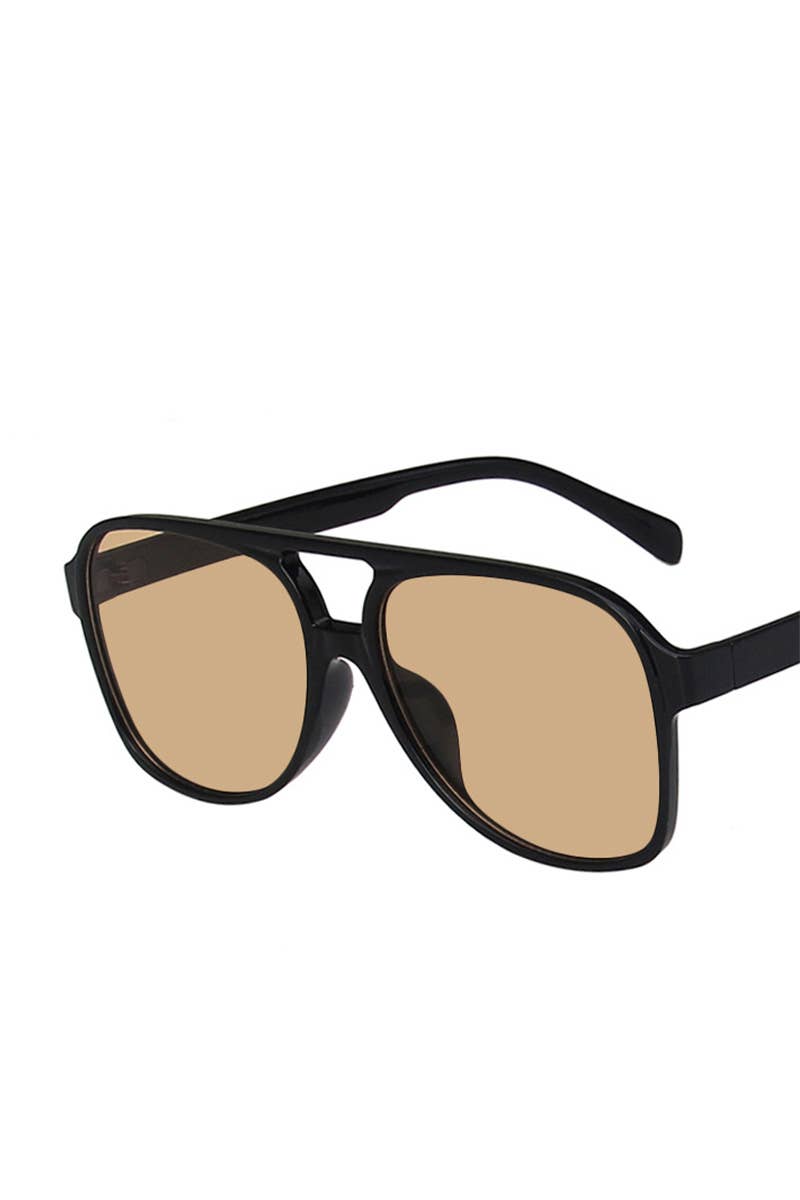 RETRO DOUBLE BEAM SUNGLASSES_CWASG0113: BLACKYELLOW / (OS) 1 - Anew Couture