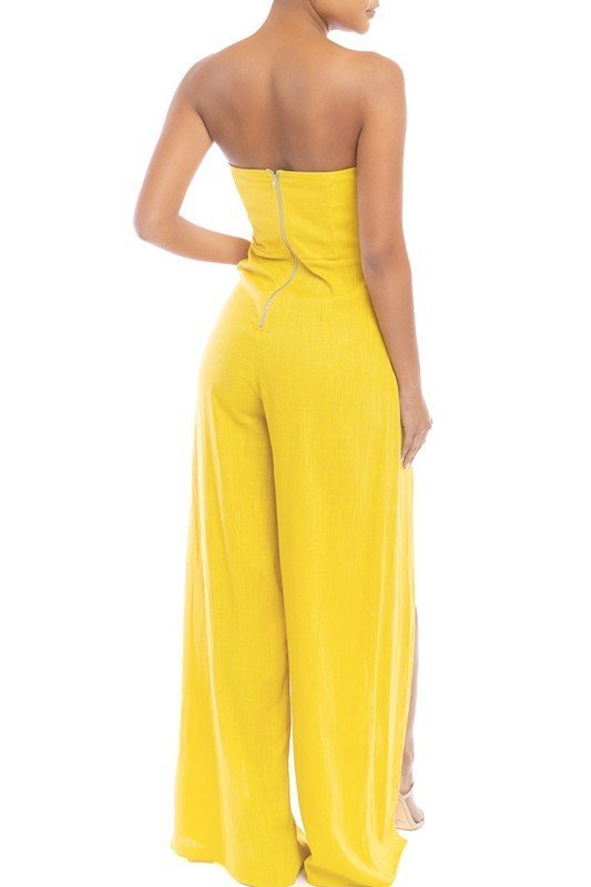 Mustard Linen Jumpsuit - Anew Couture