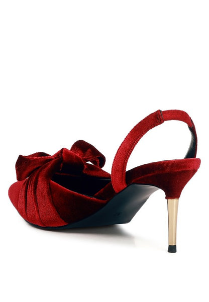 Velvet High Heel Mule Sandals