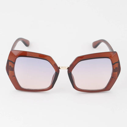 Modern Geometric Butterfly Sunglasses  Brown