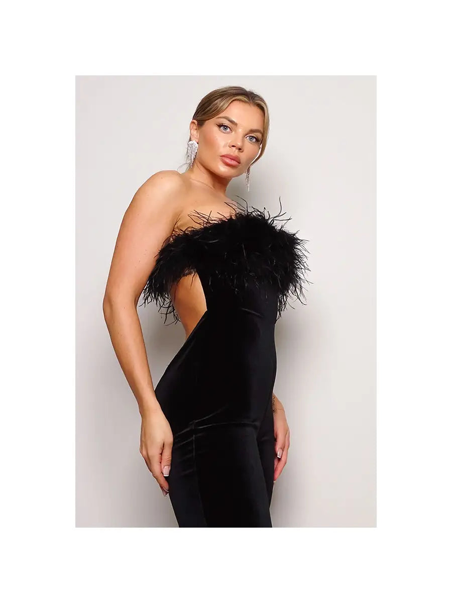 Feather Away Jumpsuit - Anew Couture