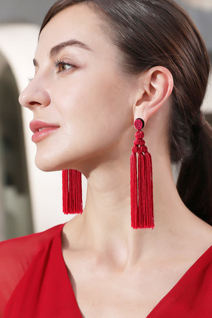 Beaded Tassel Earrings - Anew Couture