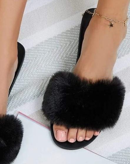 Faux Fur Slippers - Anew Couture