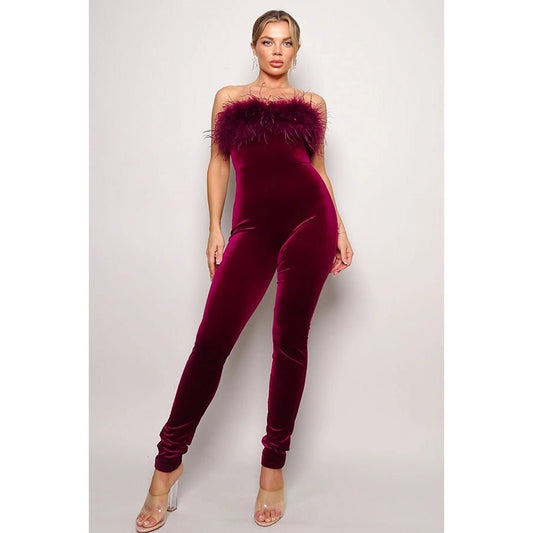 Feather Away Jumpsuit - Anew Couture