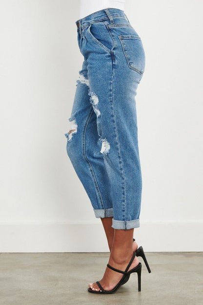 High Waisted Boyfriend Jeans - Anew Couture