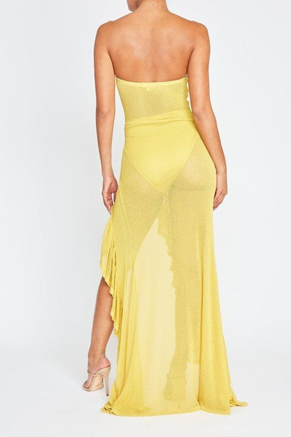 Metallic Open Knit Maxi Dress - S Metallic Open Knit Maxi Dress - S