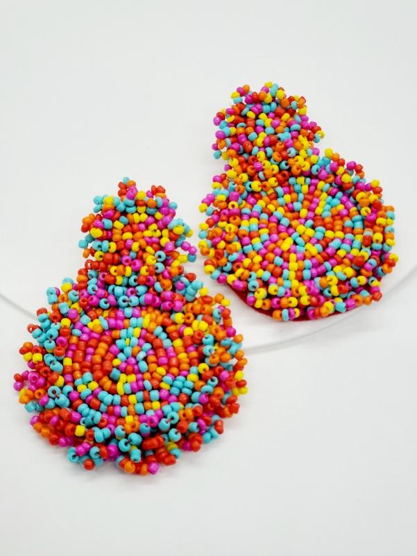 Multicolored Seed Bead Earrings - Anew Couture