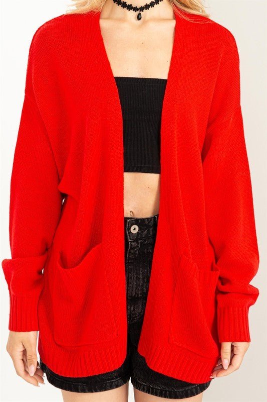 Open Front Cardigan Sweater - Anew Couture