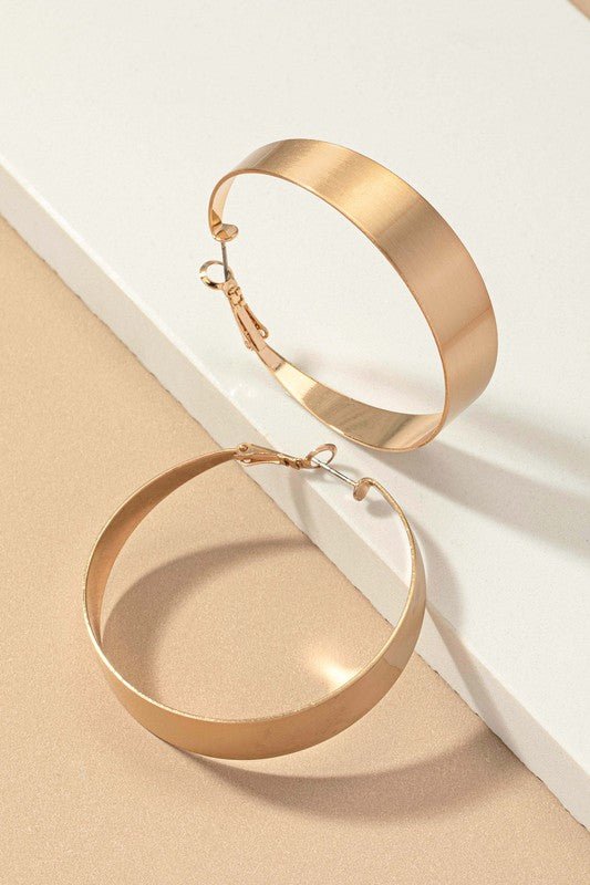 Satin surface wide hoop earrings - Anew Couture