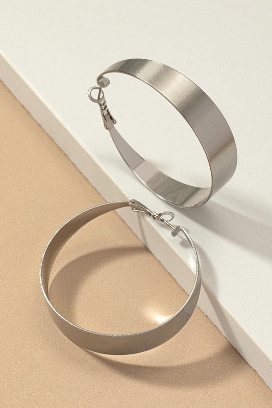 Satin surface wide hoop earrings - Anew Couture