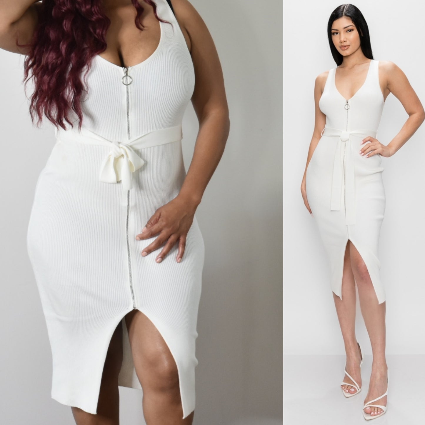 Off White Midi Dress - Anew Couture
